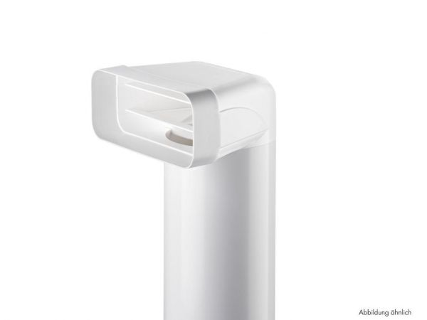F-UR 150 Umlenkstück 90° mit Rundrohr, Verbindungselement, weiß, L 1000 mm 4043013