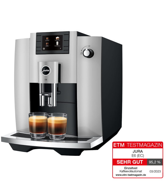 E6 Kaffeevollautomat Platin (EC) 2,8" Farbdisplay mit Smart Mode 15440