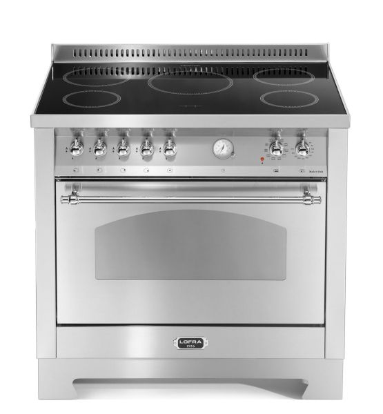 RSG 96 MFT / 5I Standherd mit Induktionskochfeld ( 90 cm / 1 Großbackofen ) - EDELSTAHL / CHROM