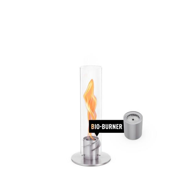 SPIN 900 Tischfeuer silber inkl. Bio-Burner - bis zu 1100 W Leistung 00691