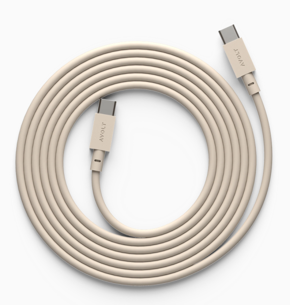 Cable 1 Beige USB-C zu USB-C Ladekabel 2 Meter