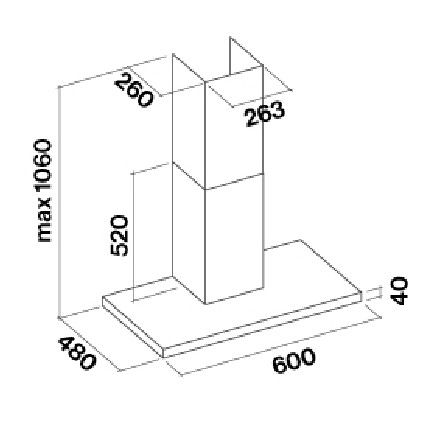 Lumen Dunstabzugshaube Insel- oder Wandhaube 800 m³/h
