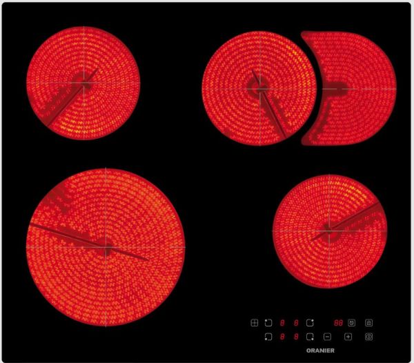 KFC161 Einbau Glaskeramikkochfeld 60 cm mit Bräterzone - 5 Jahre Garantie