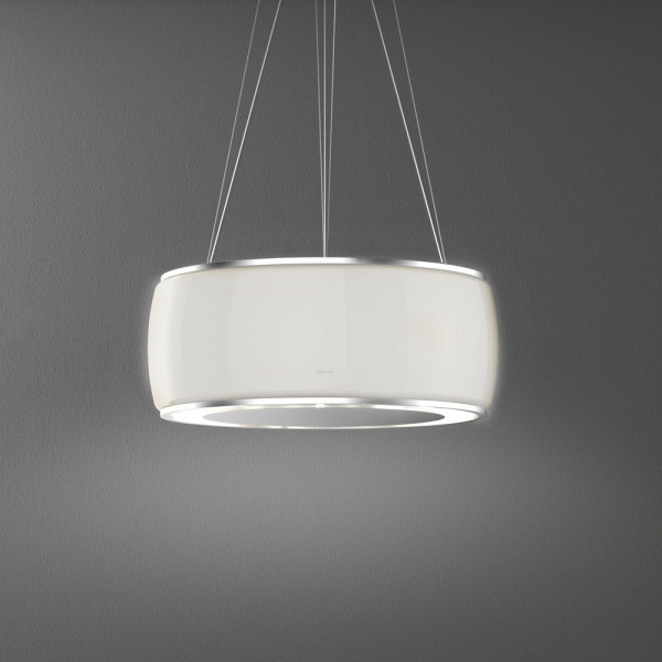 Soffio Inselhaube 58 cm Umlufthaube CircleTech aus mundgeblasenem Glas