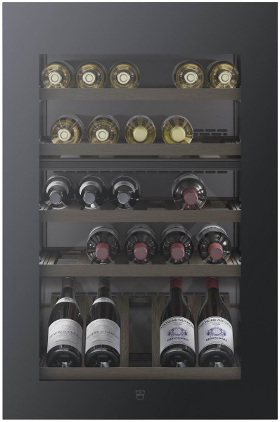 Winecooler V4000 90 Einbau Weinkühlschrank Spiegelglas Schwarz Rechtsanschlag - 10 Jahre Garantie