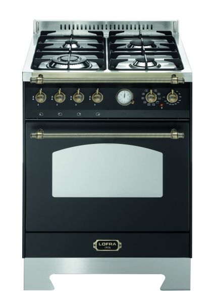 RNM 66 MFT / CI DOLCEVITA 60 cm Gas Standherd - BLACK MATT / BRONZE