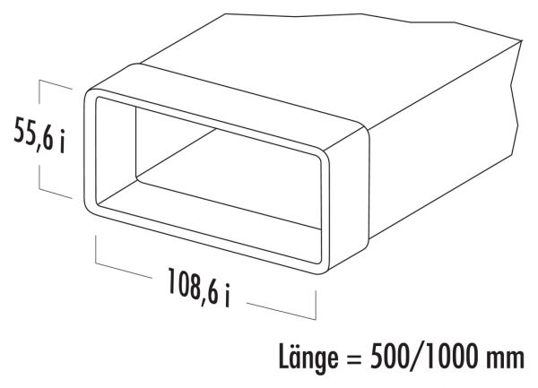 N-VRM 100 Lüftungsrohr mit Muffe, weiß, L 1000 mm