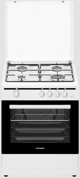 STG599 Gas Standherd 50 cm Breit mit Gasbackofen und 4 Gas Kochzonen