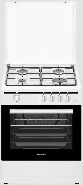 STG699 Gas Standherd 60 cm Breit mit Gasbackofen und 4 Gas Kochzonen