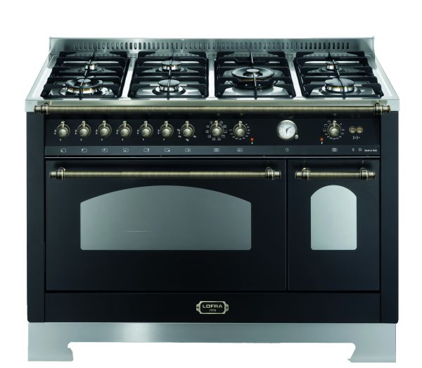 RNMD 126 MFT +E / 2 AEO Dolcevita 120cm Standherd mit Gaskochfeld - BLACK MATT / BRONZE